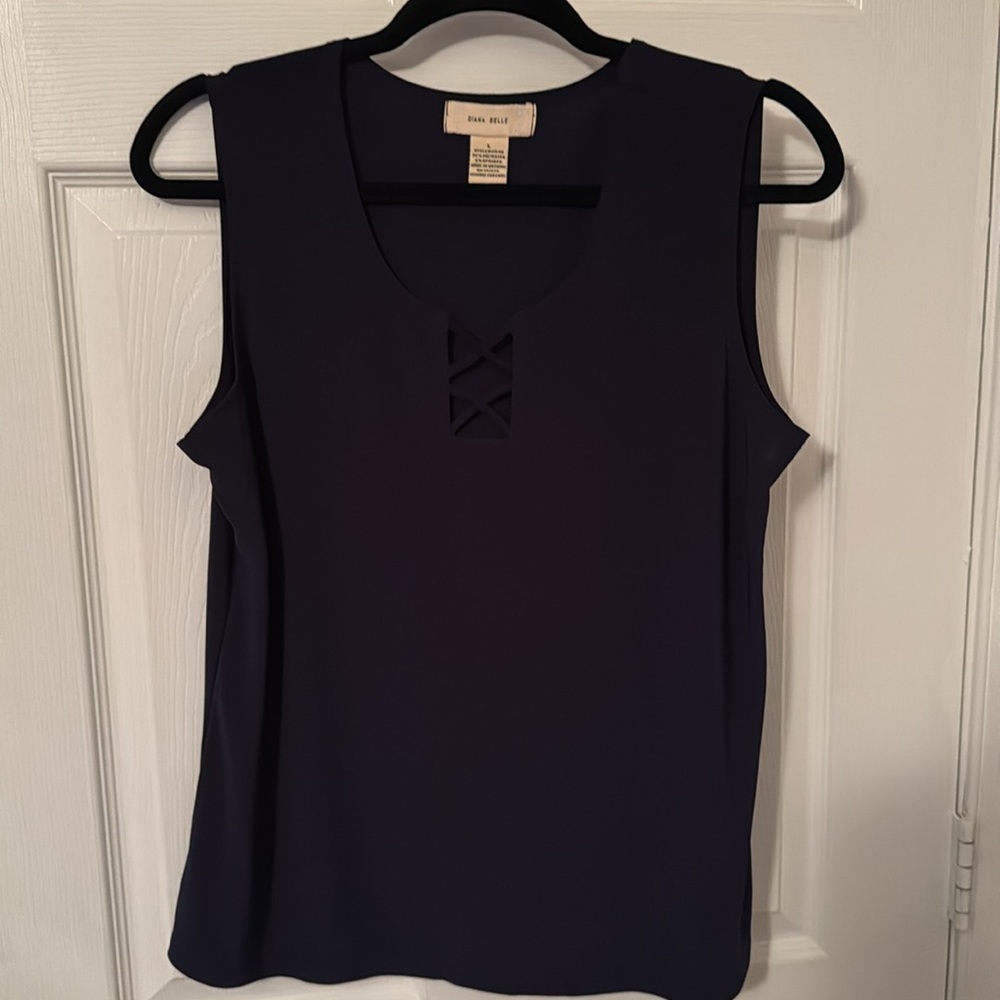 Diana Belle Tank Top Size L Color Navy Blue